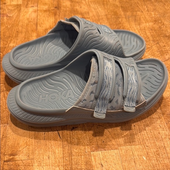 Hoka Gray Slide Sandals with Straps - Picture 2 of 4